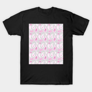 Pink Grey Paisley pattern T-Shirt